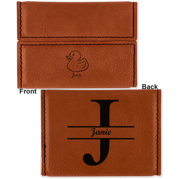 Rubber Duckie Leather Business Card Holder - Front Back