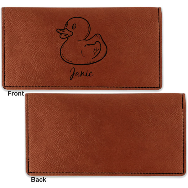 Rubber Duckie Leather Checkbook Holder Front and Back Single Sided - Apvl