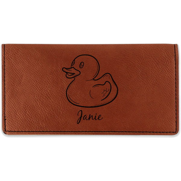 Custom Rubber Duckie Leatherette Checkbook Holder - Double Sided (Personalized)