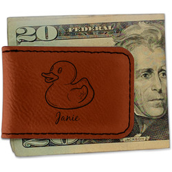 Rubber Duckie Leatherette Magnetic Money Clip - Single Sided (Personalized)
