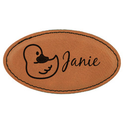 Rubber Duckie Leatherette Oval Name Badge with Magnet (Personalized)