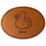 Rubber Duckie Faux Leather Iron On Patch - Oval (Personalized)