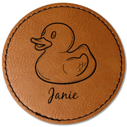 Rubber Duckie Faux Leather Iron On Patch - Round (Personalized)