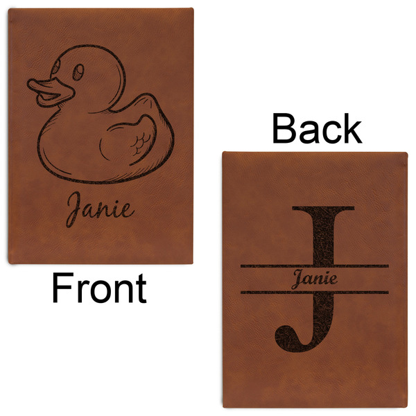 Rubber Duckie Leatherette Sketchbooks - Large - Double Sided - Front & Back View