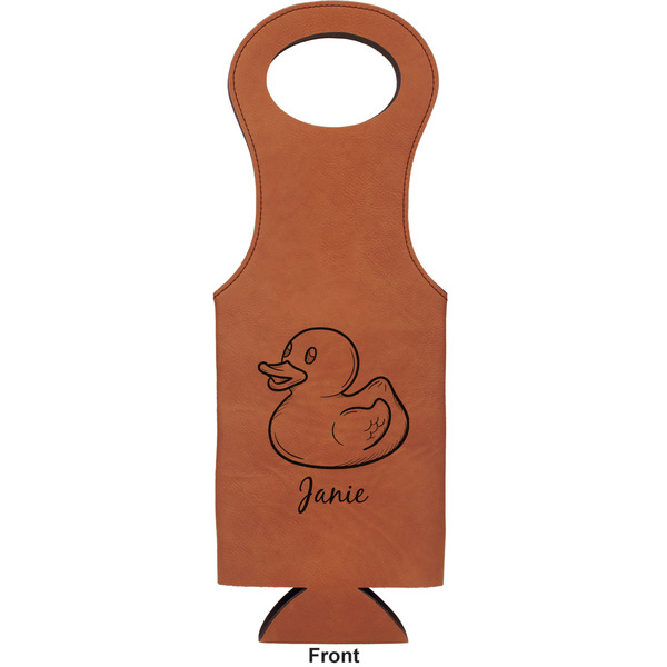Rubber Duckie Leatherette Wine Tote Single Sided - Front and Back