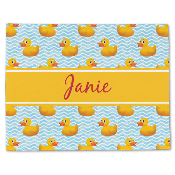 Custom Rubber Duckie Single-Sided Linen Placemat - Single w/ Name or Text