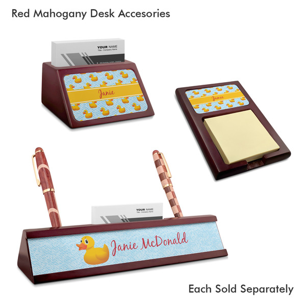 Rubber Duckie Mahogany Desk Accessories