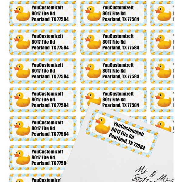 Rubber Duckie Mailing Label on Envelope - Multiple Labels