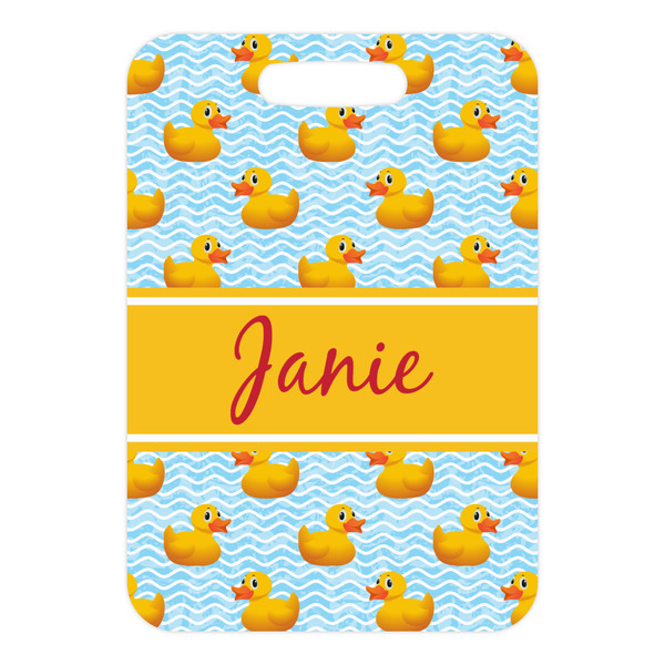 Rubber Duckie Metal Luggage Tag - Front Without Strap