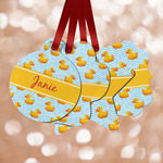 Rubber Duckie Metal Ornaments - Double Sided w/ Name or Text