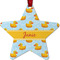 Rubber Duckie Metal Star Ornament - Double Sided w/ Name or Text