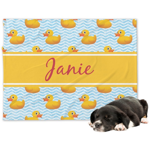 Custom Rubber Duckie Dog Blanket - Large (Personalized)
