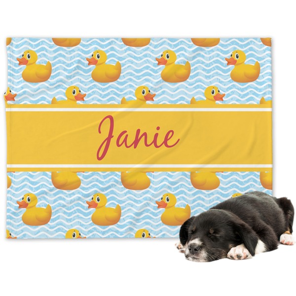 Custom Rubber Duckie Dog Blanket (Personalized)