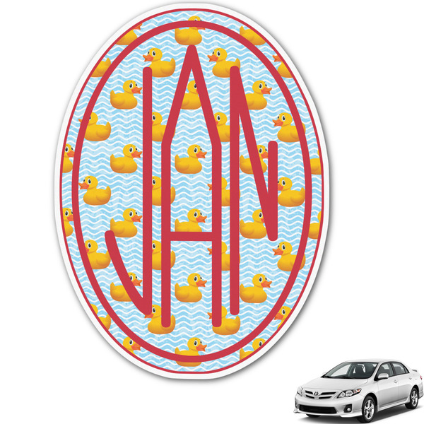 Custom Rubber Duckie Monogram Car Decal (Personalized)
