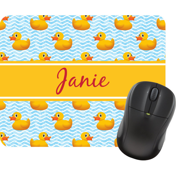 Custom Rubber Duckie Rectangular Mouse Pad (Personalized)