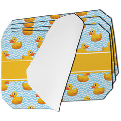 Rubber Duckie Dining Table Mat - Octagon - Set of 4 (Single-Sided) w/ Name or Text
