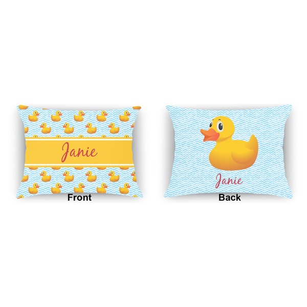 Rubber Duckie  Outdoor Rectangular Throw Pillow (Front and Back)