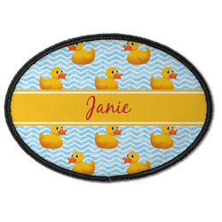 Rubber Duckie Iron On Oval Patch w/ Name or Text