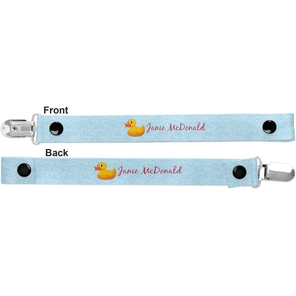 Rubber Duckie Pacifier Clip - Front and Back