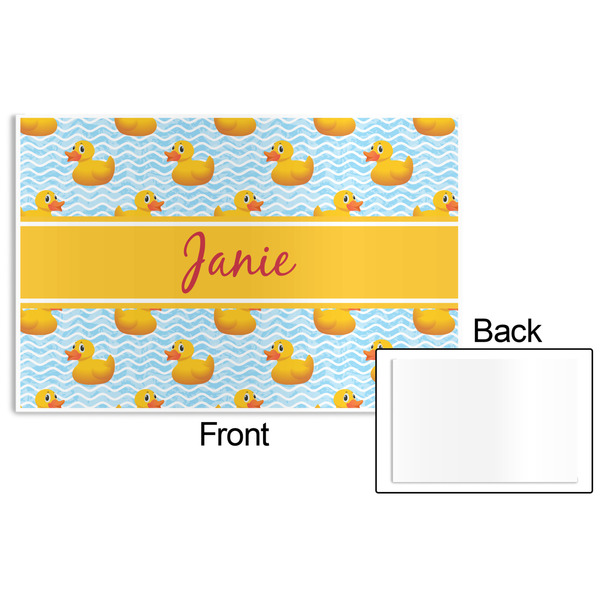 Rubber Duckie Disposable Paper Placemat - Front & Back