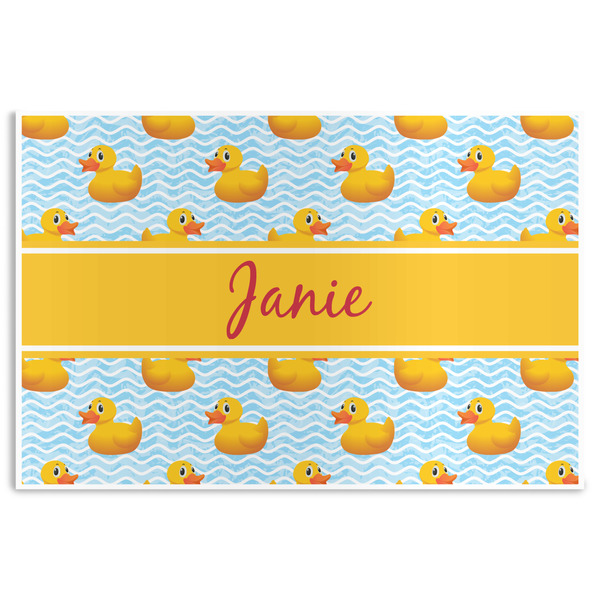 Custom Rubber Duckie Disposable Paper Placemats (Personalized)