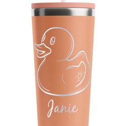 Rubber Duckie RTIC Everyday Tumbler with Straw - 28oz - Peach - Single-Sided (Personalized)