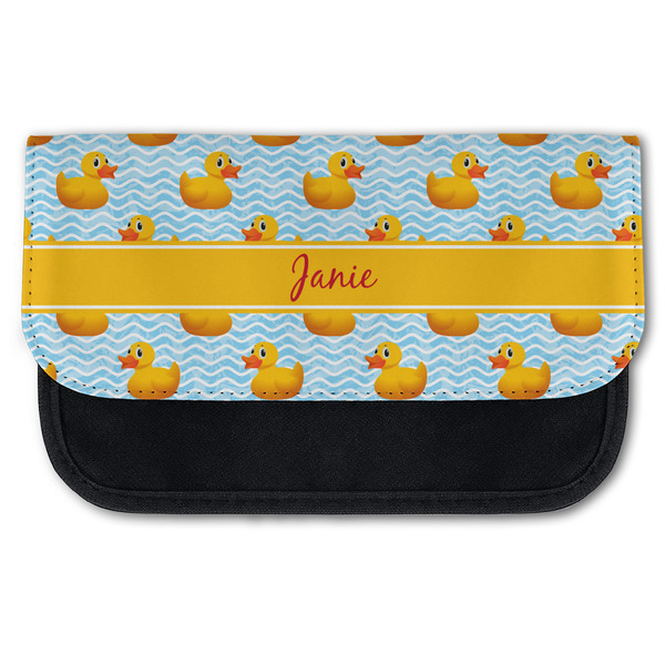 Custom Rubber Duckie Canvas Pencil Case w/ Name or Text
