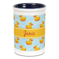 Rubber Duckie Ceramic Pencil Holders - Blue