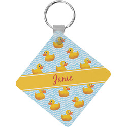 Rubber Duckie Diamond Plastic Keychain w/ Name or Text