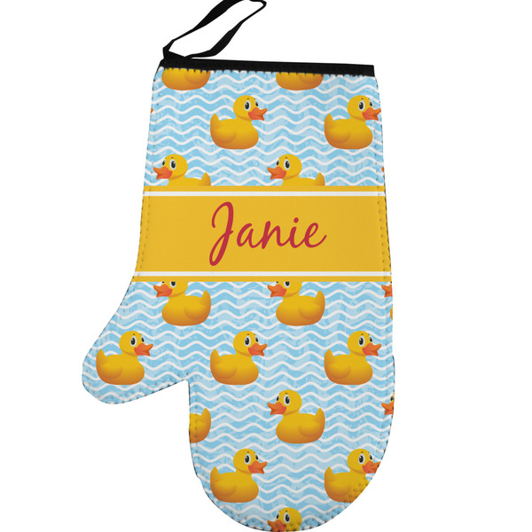 Custom Rubber Duckie Left Oven Mitt (Personalized)