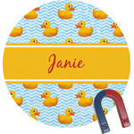 Rubber Duckie Round Fridge Magnet (Personalized)