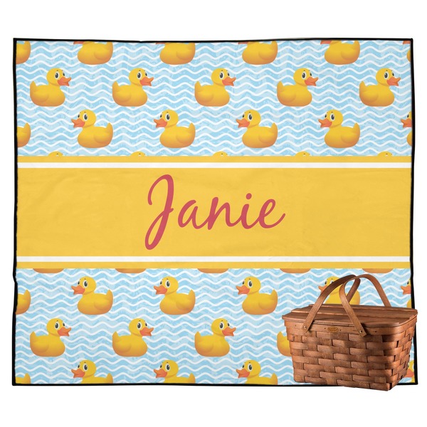 Custom Rubber Duckie Outdoor Picnic Blanket (Personalized)