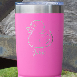 Rubber Duckie 20 oz Stainless Steel Tumbler - Pink - Single Sided (Personalized)