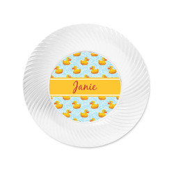 Rubber Duckie Plastic Party Appetizer & Dessert Plates - 6" (Personalized)