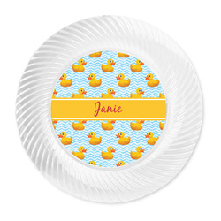 Rubber Duckie Plastic Party Dinner Plates - 10" (Personalized)