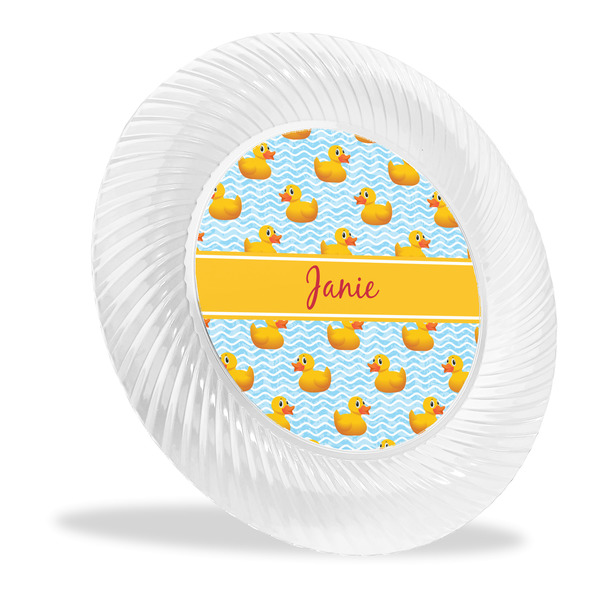 Custom Rubber Duckie Plastic Party Dinner Plates - 10" (Personalized)