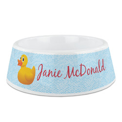 Rubber Duckie Plastic Dog Bowl - Medium (Personalized)