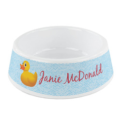Rubber Duckie Plastic Dog Bowl - Small (Personalized)