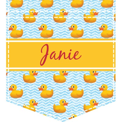 Rubber Duckie Iron On Faux Pocket (Personalized)