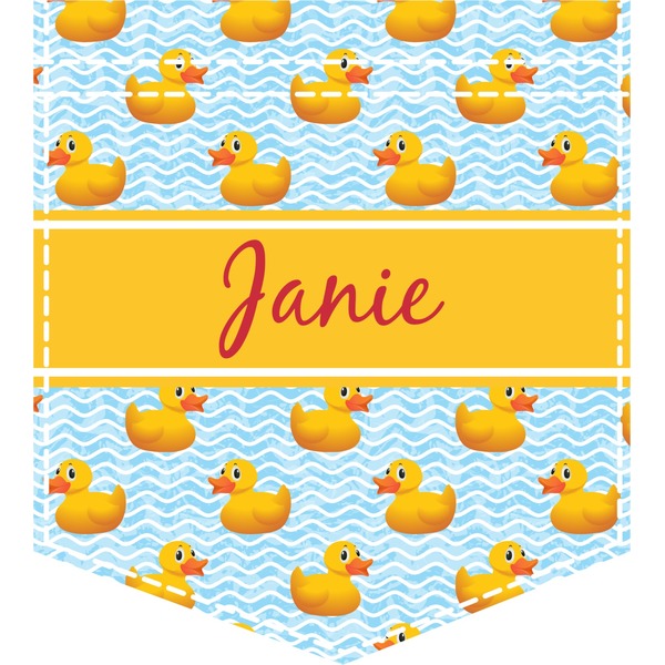 Custom Rubber Duckie Iron On Faux Pocket (Personalized)