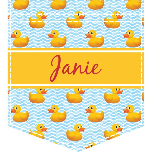 Custom Rubber Duckie Iron On Faux Pocket (Personalized)