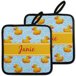 Rubber Duckie Pot Holders - Set of 2 w/ Name or Text