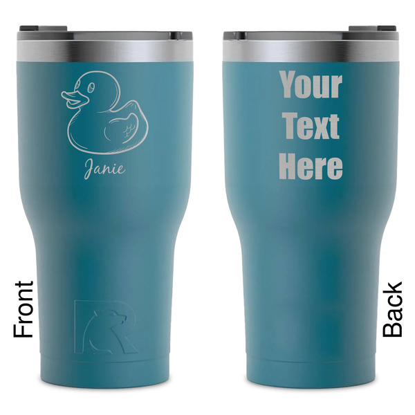 Custom Rubber Duckie RTIC Tumbler - Dark Teal - Laser Engraved - Double-Sided (Personalized)
