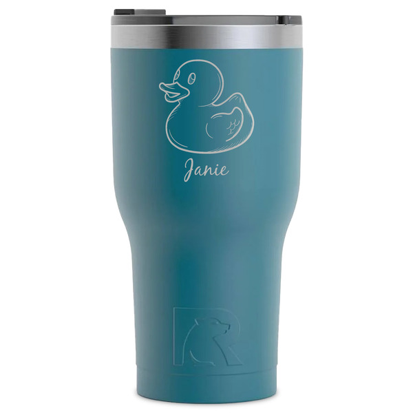 Custom Rubber Duckie RTIC Tumbler - Dark Teal - Laser Engraved - Single-Sided (Personalized)