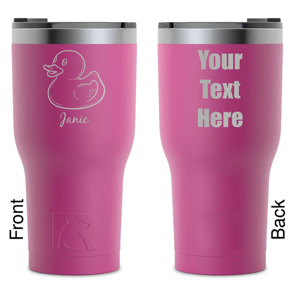 Custom Rubber Duckie RTIC Tumbler - Magenta - Laser Engraved - Double-Sided (Personalized)