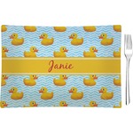 Rubber Duckie Rectangular Glass Appetizer / Dessert Plate - Single or Set (Personalized)