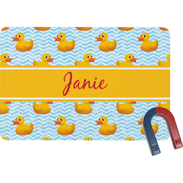 Custom Rubber Duckie Rectangular Fridge Magnet (Personalized)