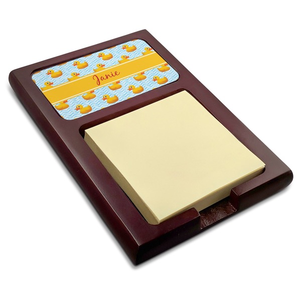 Custom Rubber Duckie Red Mahogany Sticky Note Holder (Personalized)