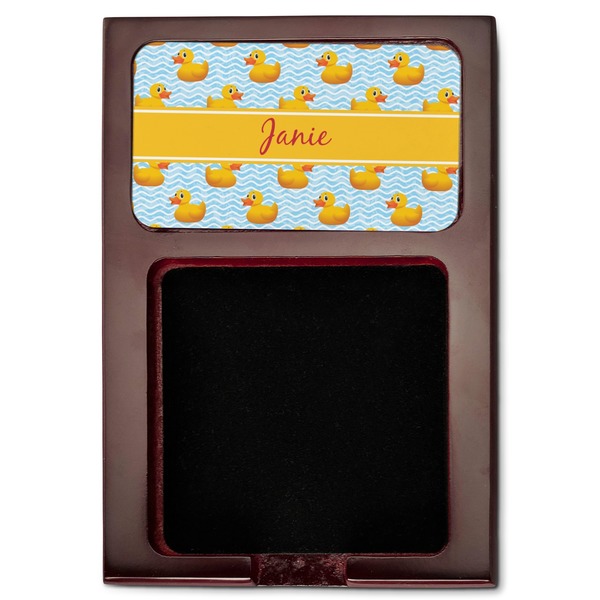 Rubber Duckie Red Mahogany Sticky Note Holder - Flat