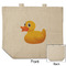 Rubber Duckie Reusable Cotton Grocery Bag - Front & Back View